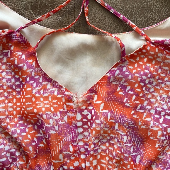 Pink/orange Patterened Urban Outfitters Ecote Crossback Dress in Medium - Picture 5 of 5